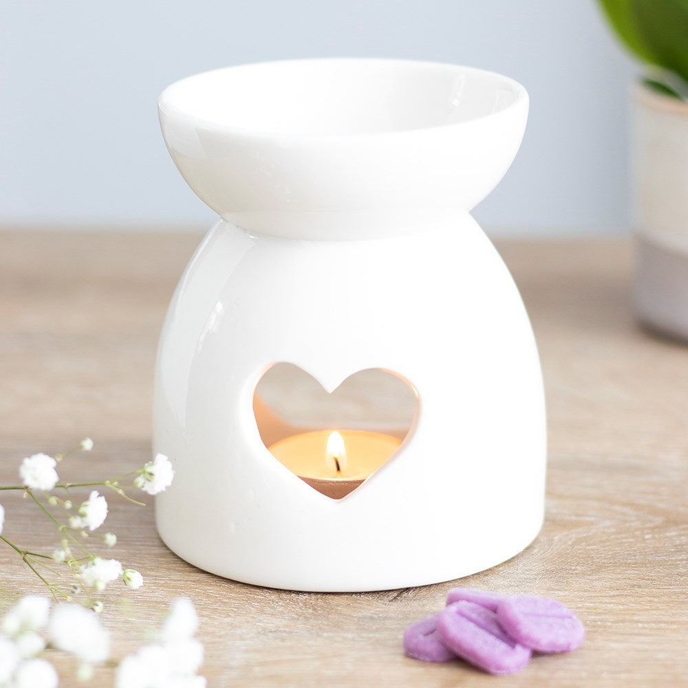 White Cut Out Heart Burner