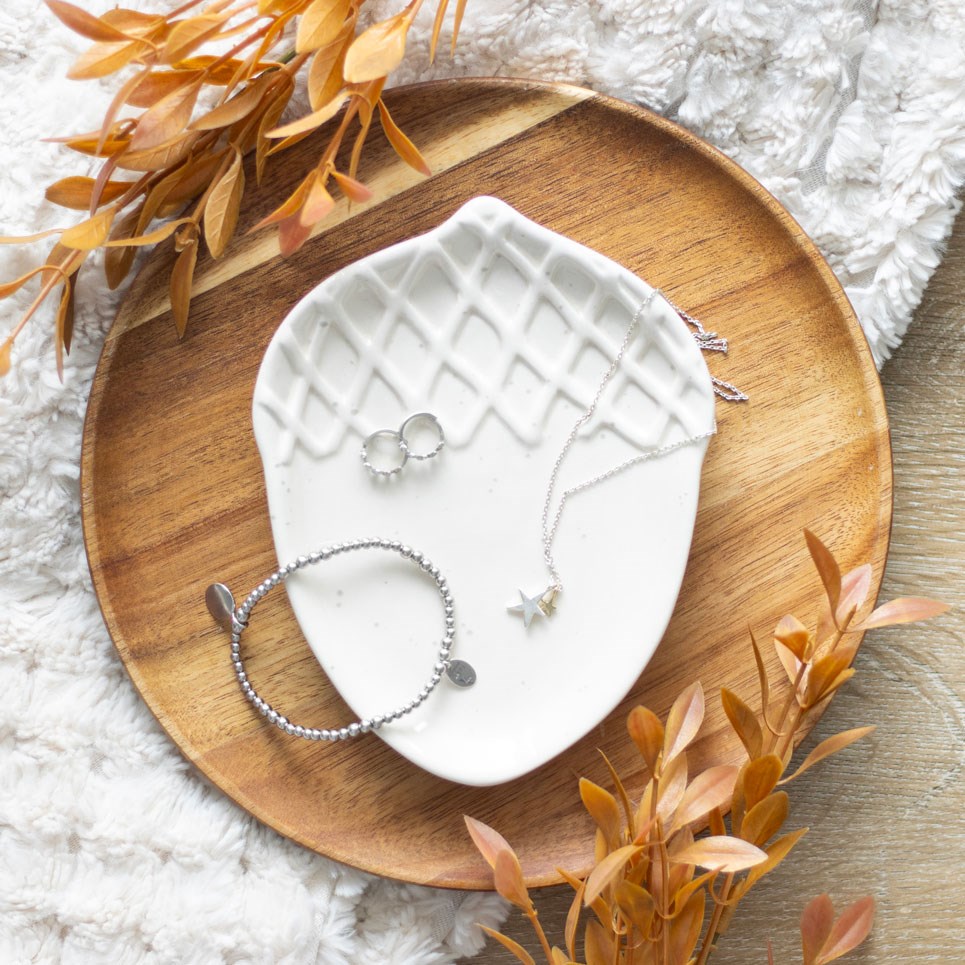 White Acorn Dish
