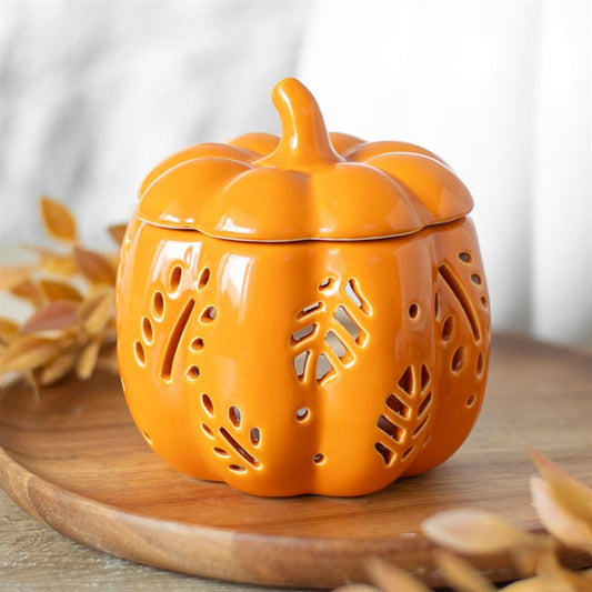 Orange Autumn Leaves Pumpkin Burner