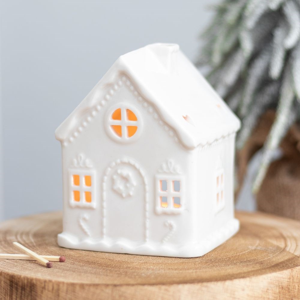 White Gingerbread House Burner