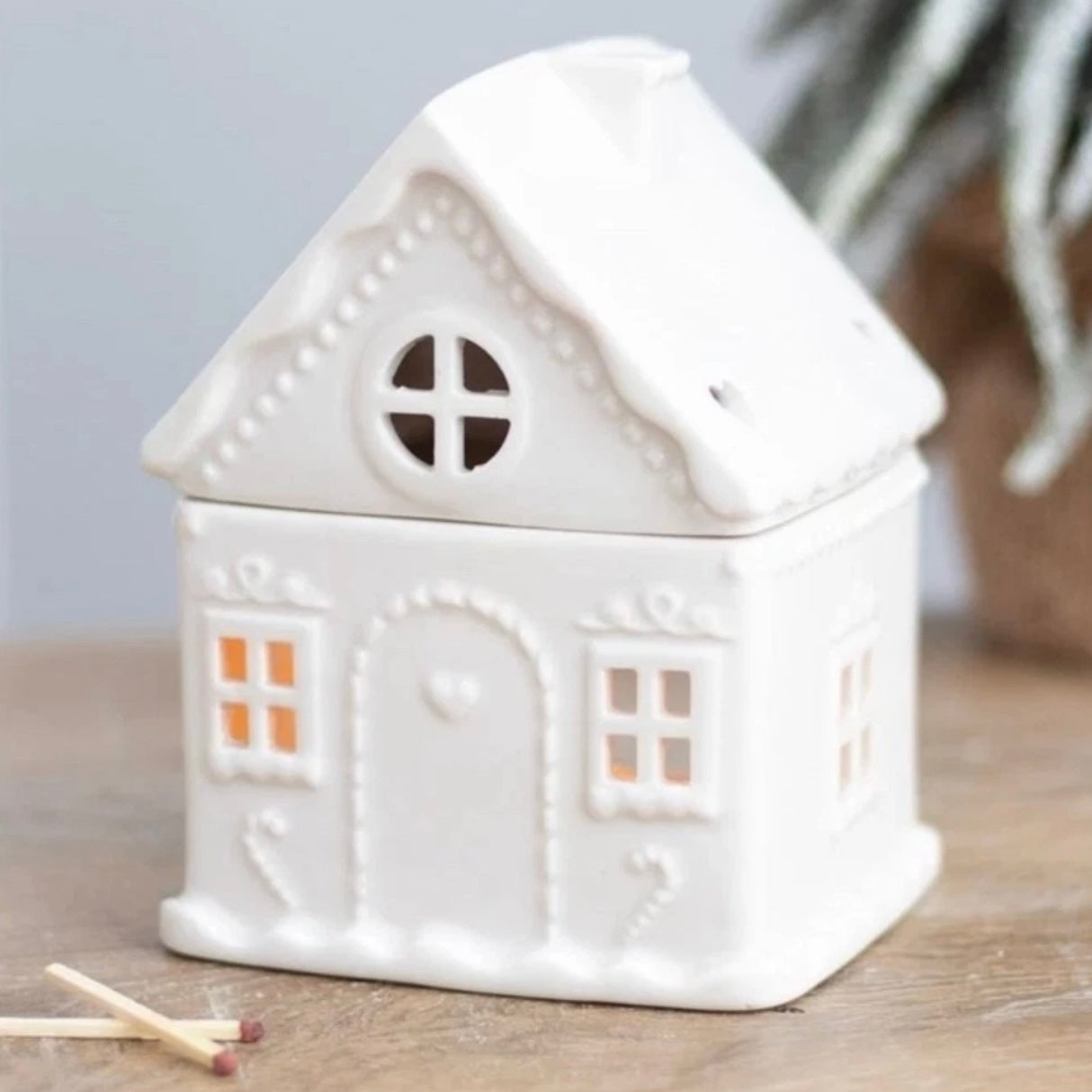 White Gingerbread House Burner