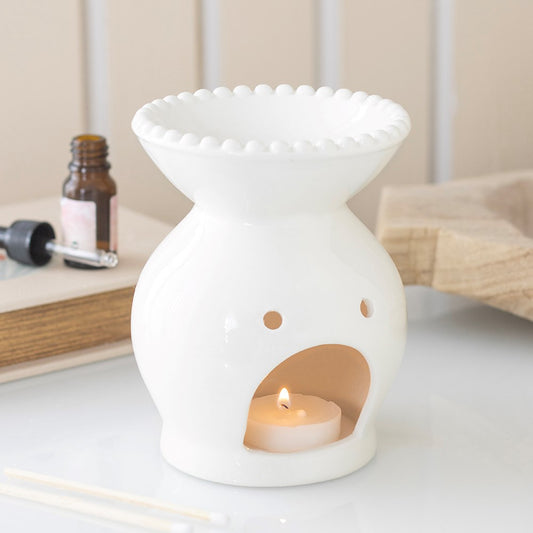 White Beaded Edge Burner