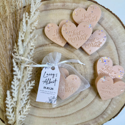 Wedding Favours - Pack of 2 Just Married Hearts