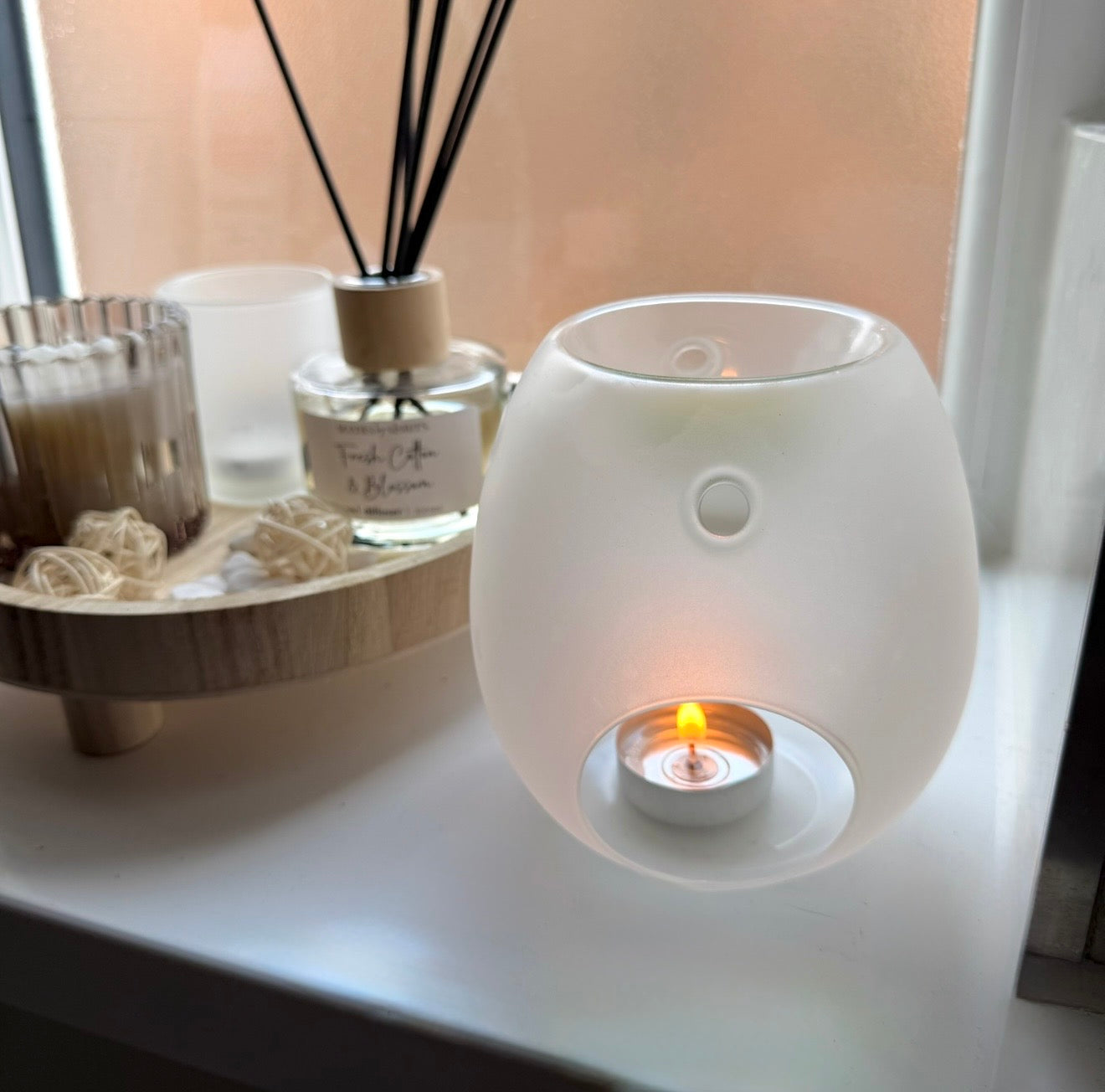 White Frosted Glass Burner