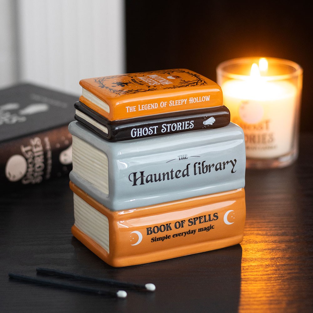 Haunted Library Book Stack Burner