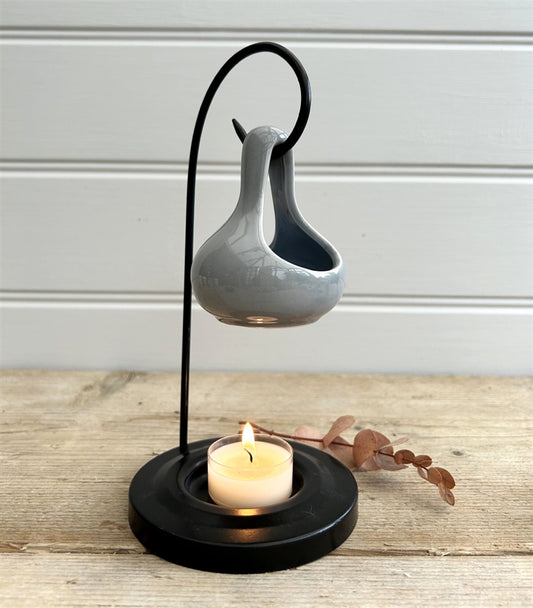 Grey Hanging Tear Drop Burner