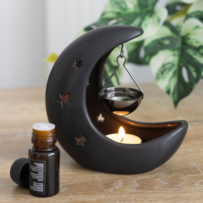 Black Crescent Moon Hanging Burner