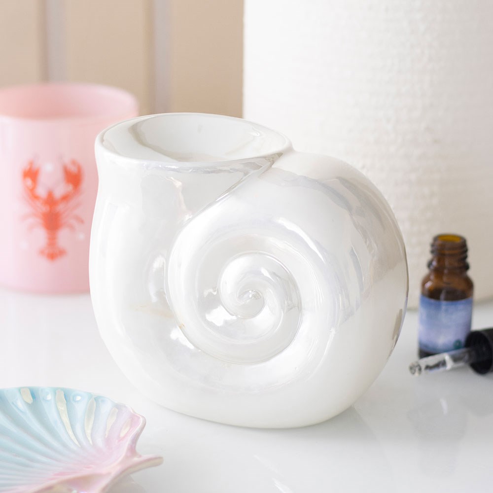 White Pearlescent Shell Burner