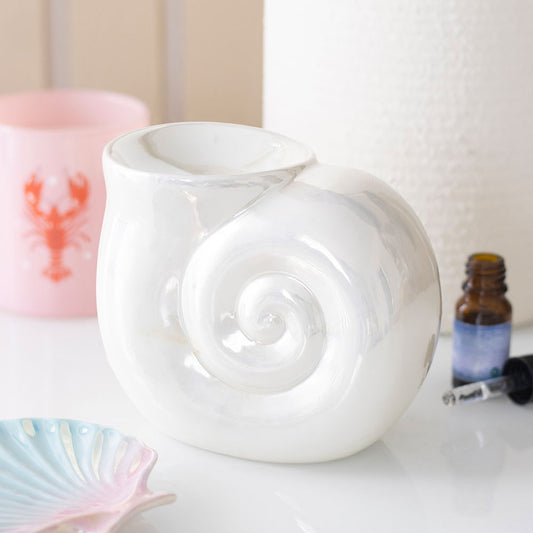 White Pearlescent Shell Burner